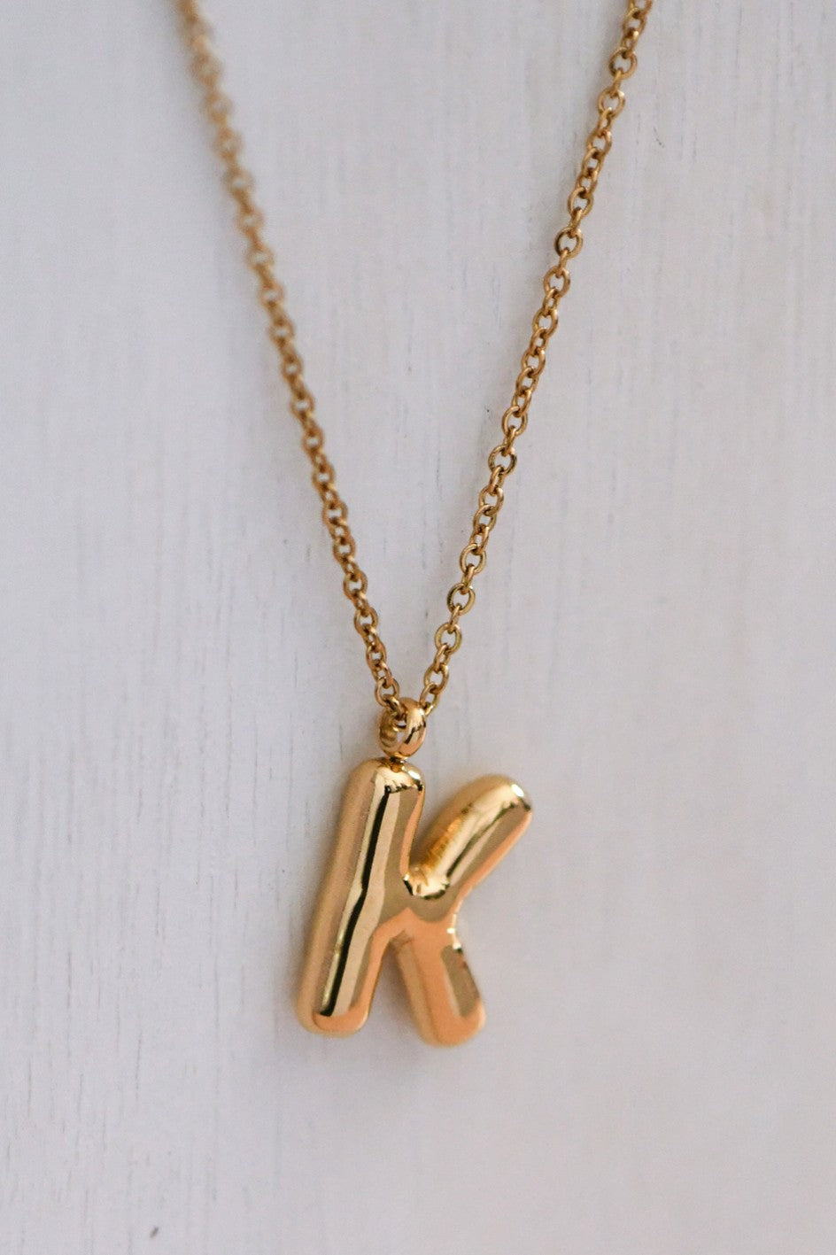 18K Gold Dipped Non-Tarnish Stainless Steel Initial Necklace