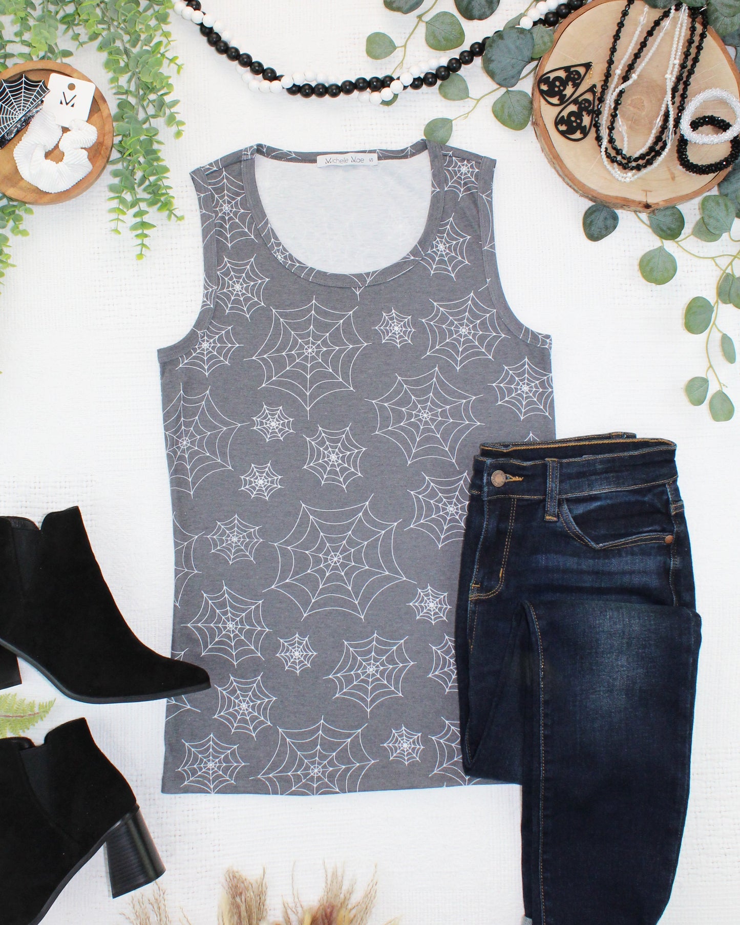 Ava Tank - Faded Black Webs