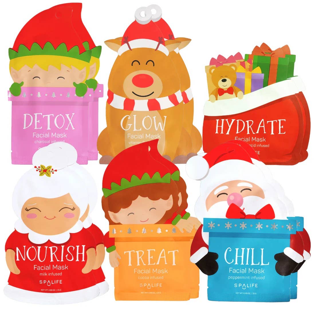 Christmas Holiday Santa's Squad face  Mask