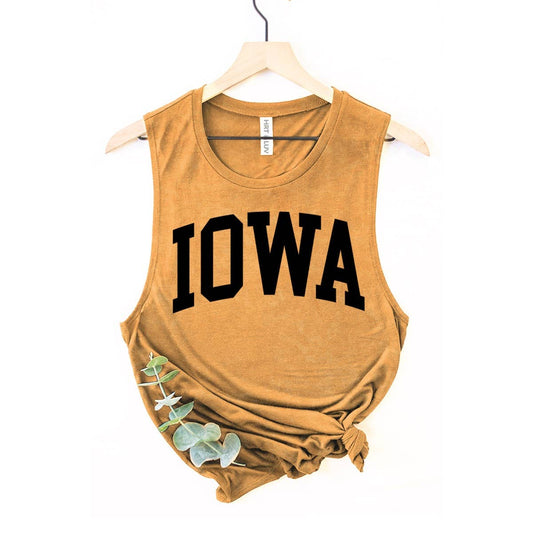 IOWA MINERAL GRAPHIC TANK TOP: Mineral Mustard