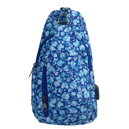 Palm Trees Anti-Theft Crossbody Bag w/ USB–