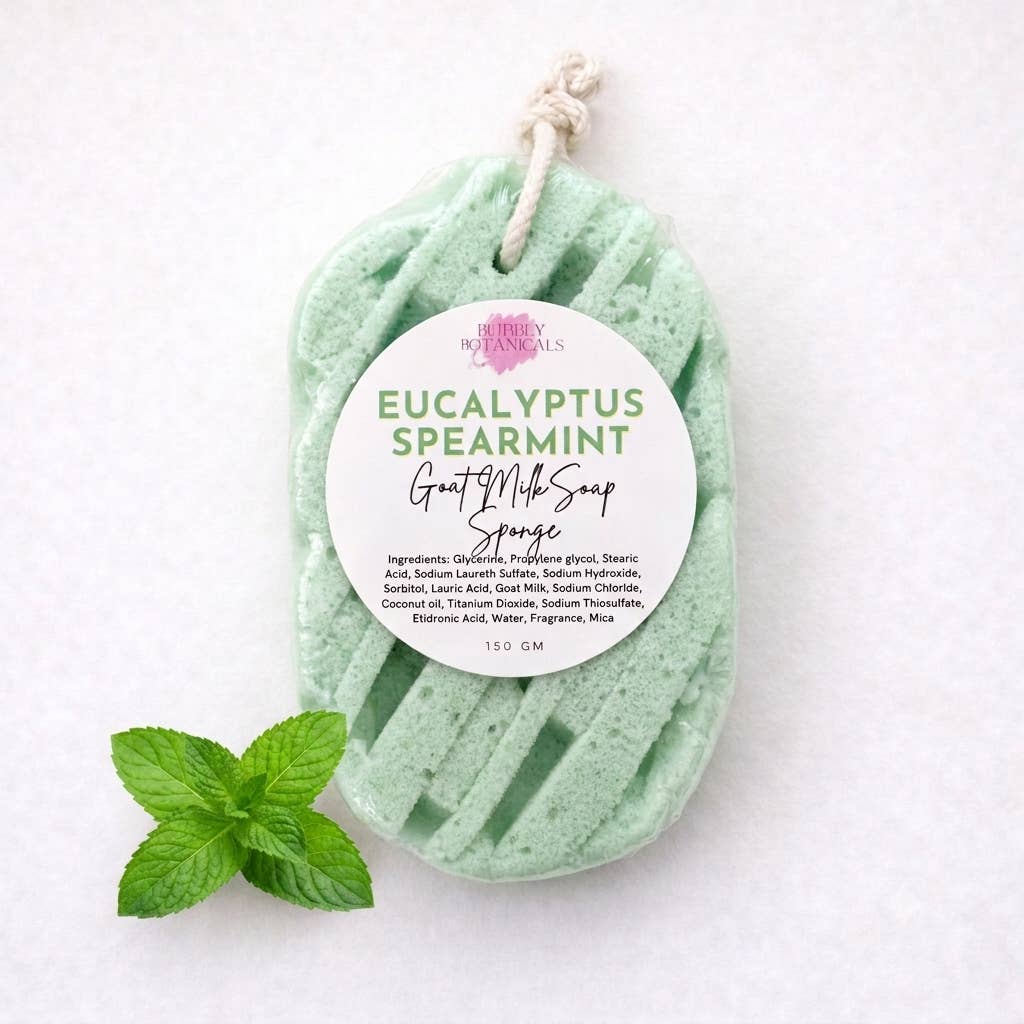 Goat Milk Soap Sponge Eucalyptus Spearmint – Fresh Mint
