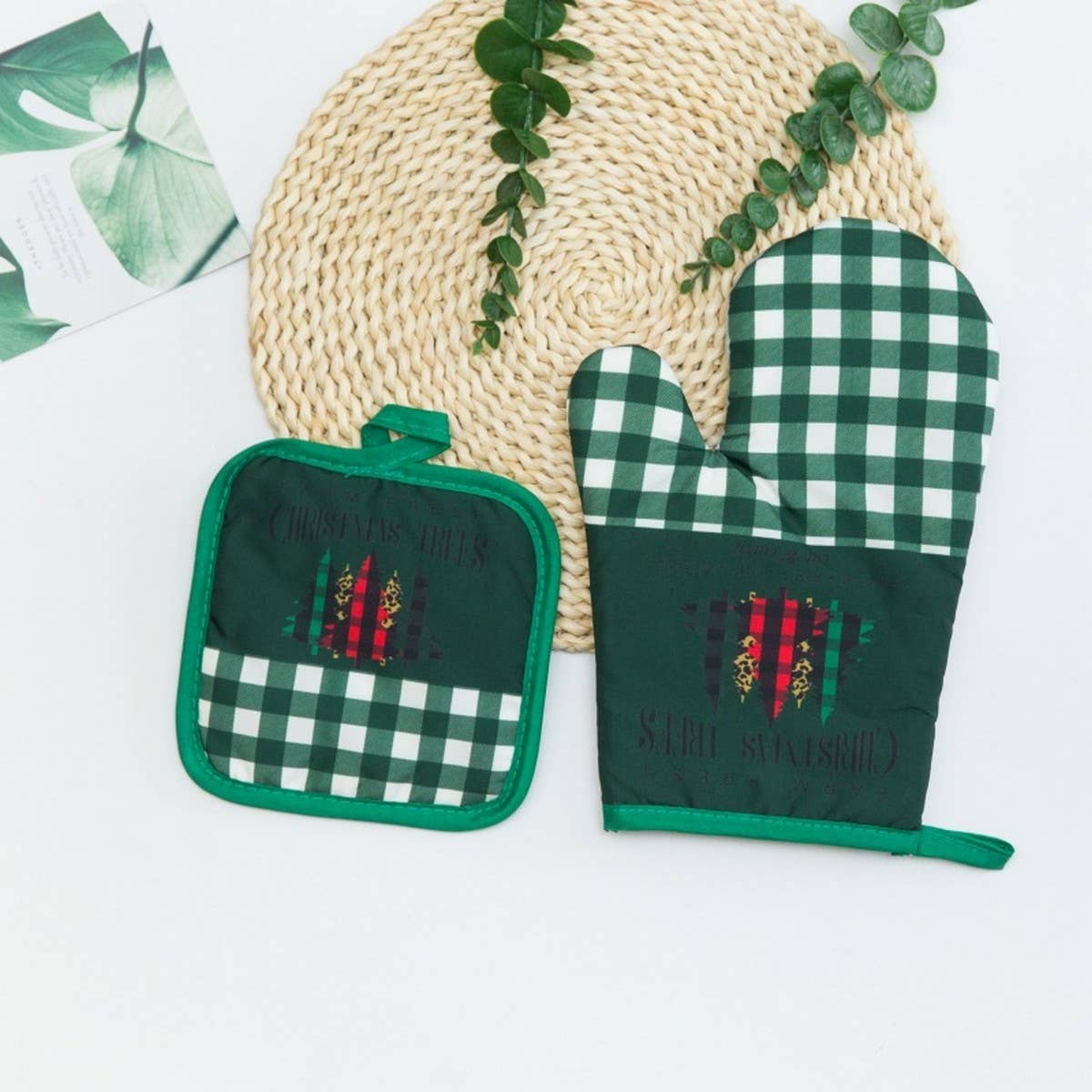 Christmas Oven Mitt & Pot Holder Set