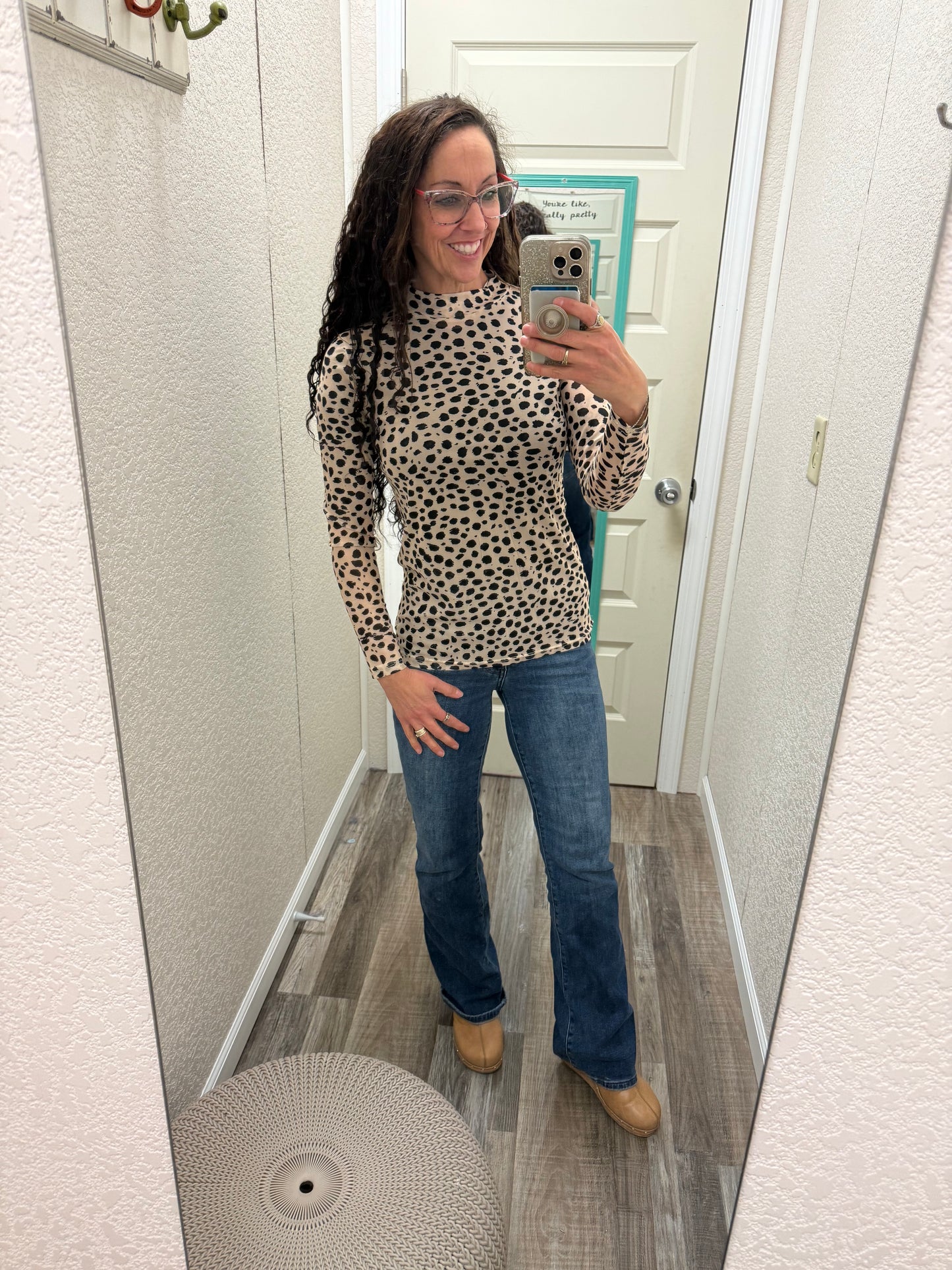 Speckled Dune Mesh Top