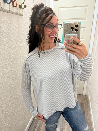 Alyssa Ribbed Long Sleeve Top