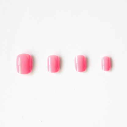 Playful Pink | Short Bright Pink At Home Press-On False Nail