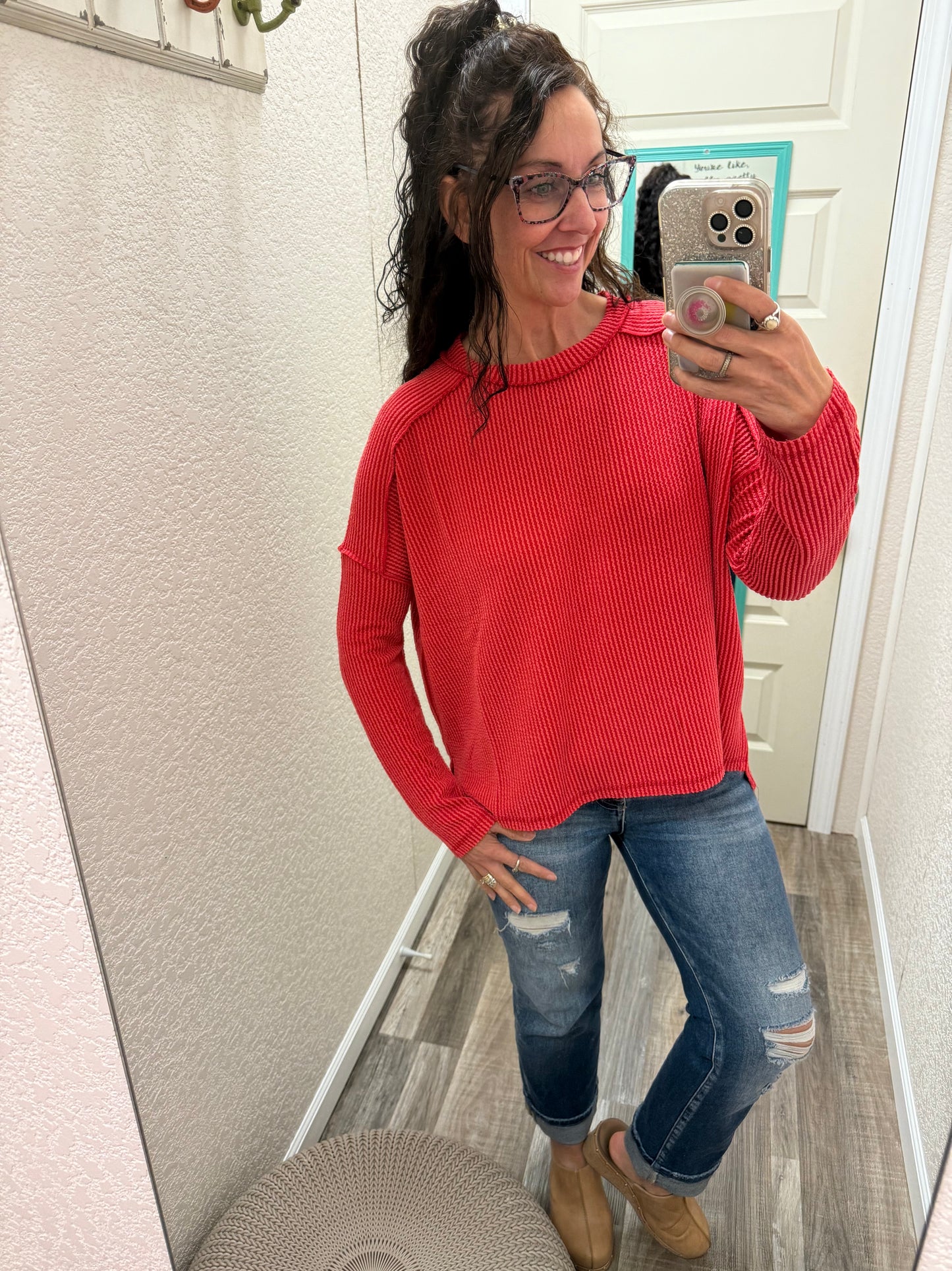 Alyssa Ribbed Long Sleeve Top