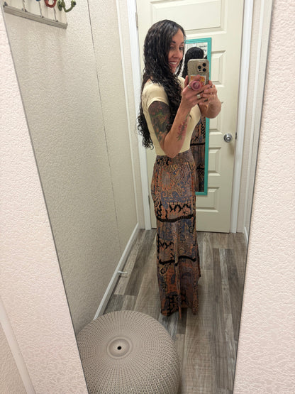 Bermuda WIDE LEG PANTS WITH LACE INSERTS