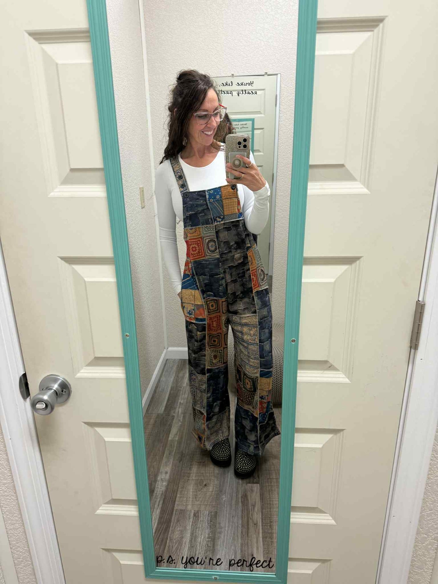 Far-Out Boho Crochet Patchwork Overalls