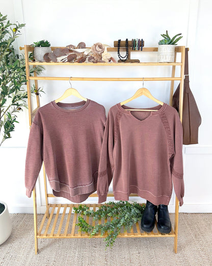 MARKET EXCLUSIVE Vintage Wash Pullover - Brown