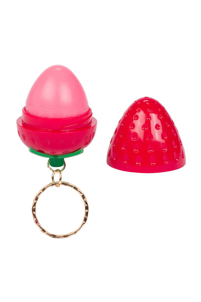 Sweet & Juicy Strawberry Lip Balm Keychain