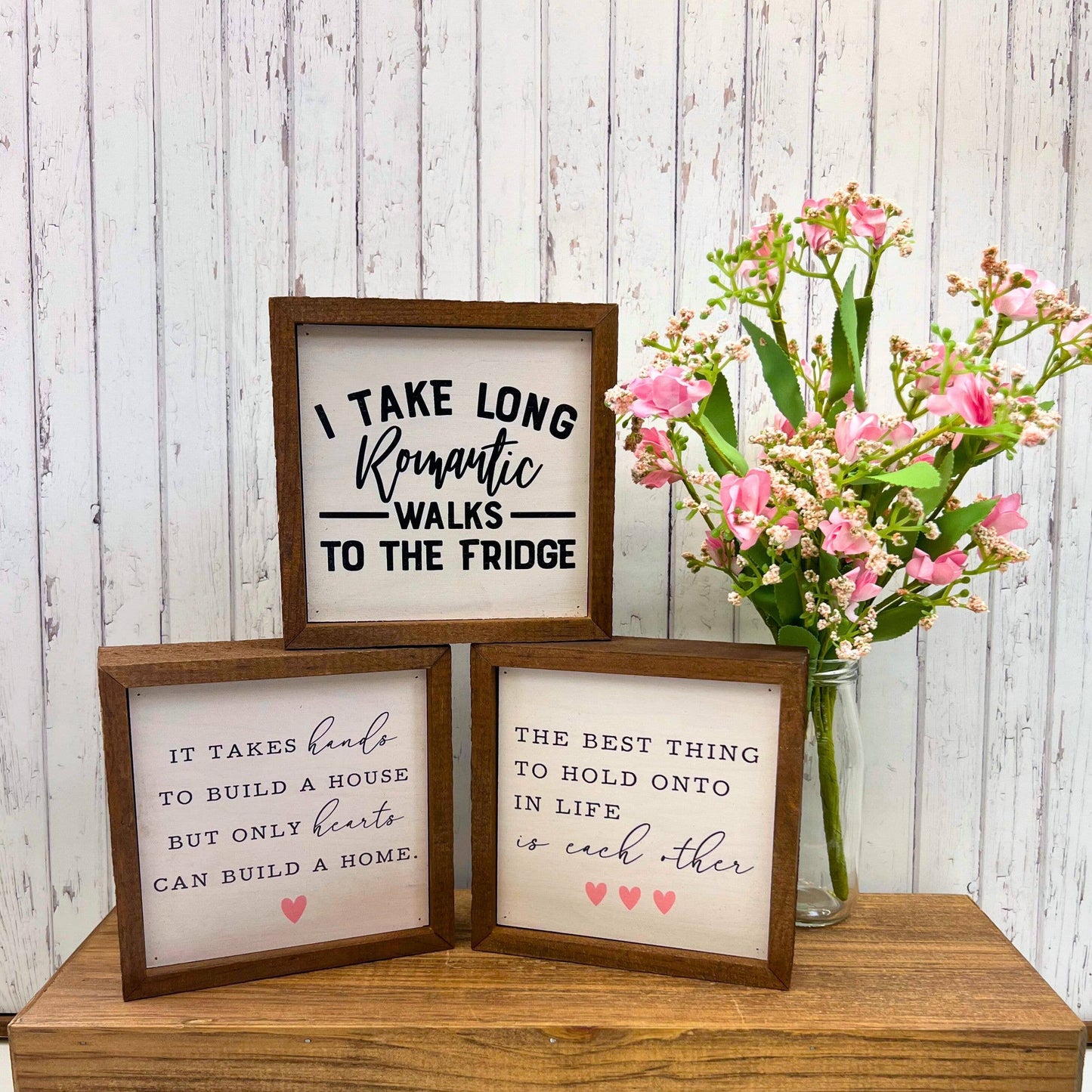 Long Romantic Walks Funny Valentines Day 6x6 Sign