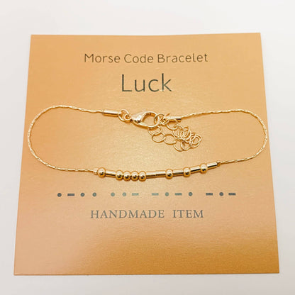 Never give up Handmade Golden Morse Code Bracelet: