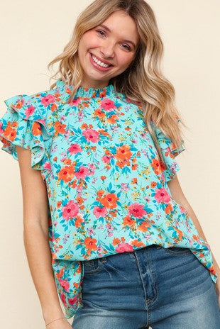 Frilly Flowers Top