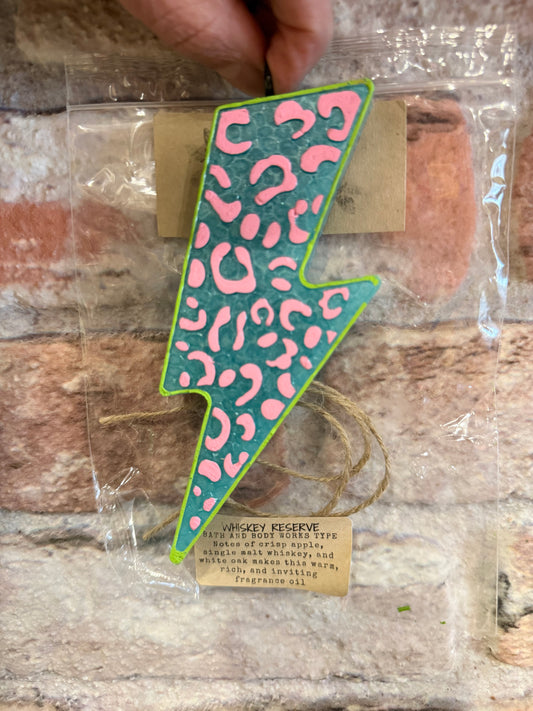 Lightning Bolt Freshie - whiskey reserve Scent { Apple - whisky - oak}