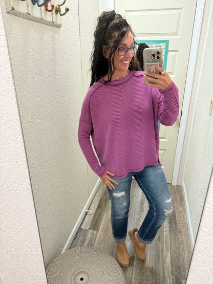 Alyssa Ribbed Long Sleeve Top