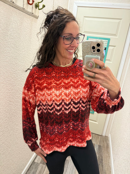 Vixen Shades Of Red Long Sleeve Top