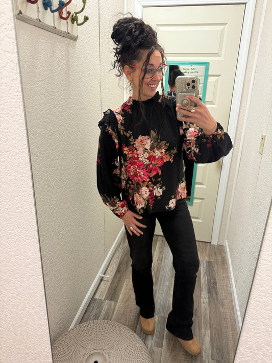 Fierce Floral Printed Blouse