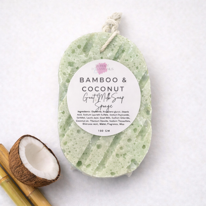 Goat’s Milk Soap Infused Sponge- Bamboo & Coconut Scented