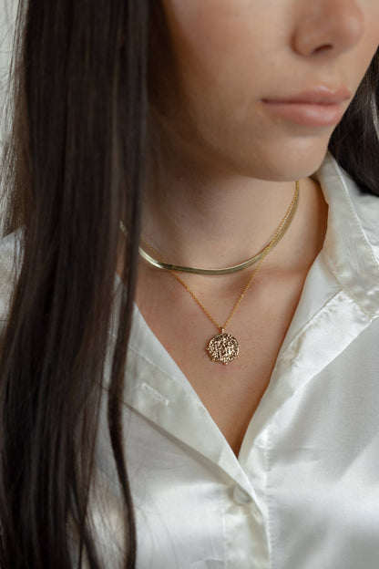 Skinny Herringbone Chain: Gold