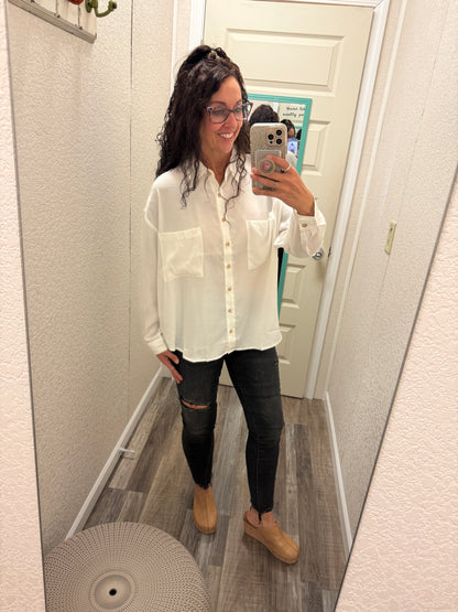Vanna Versatile Classic Button Down Top