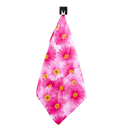 Pink Daisies Kitchen Waffle Towels