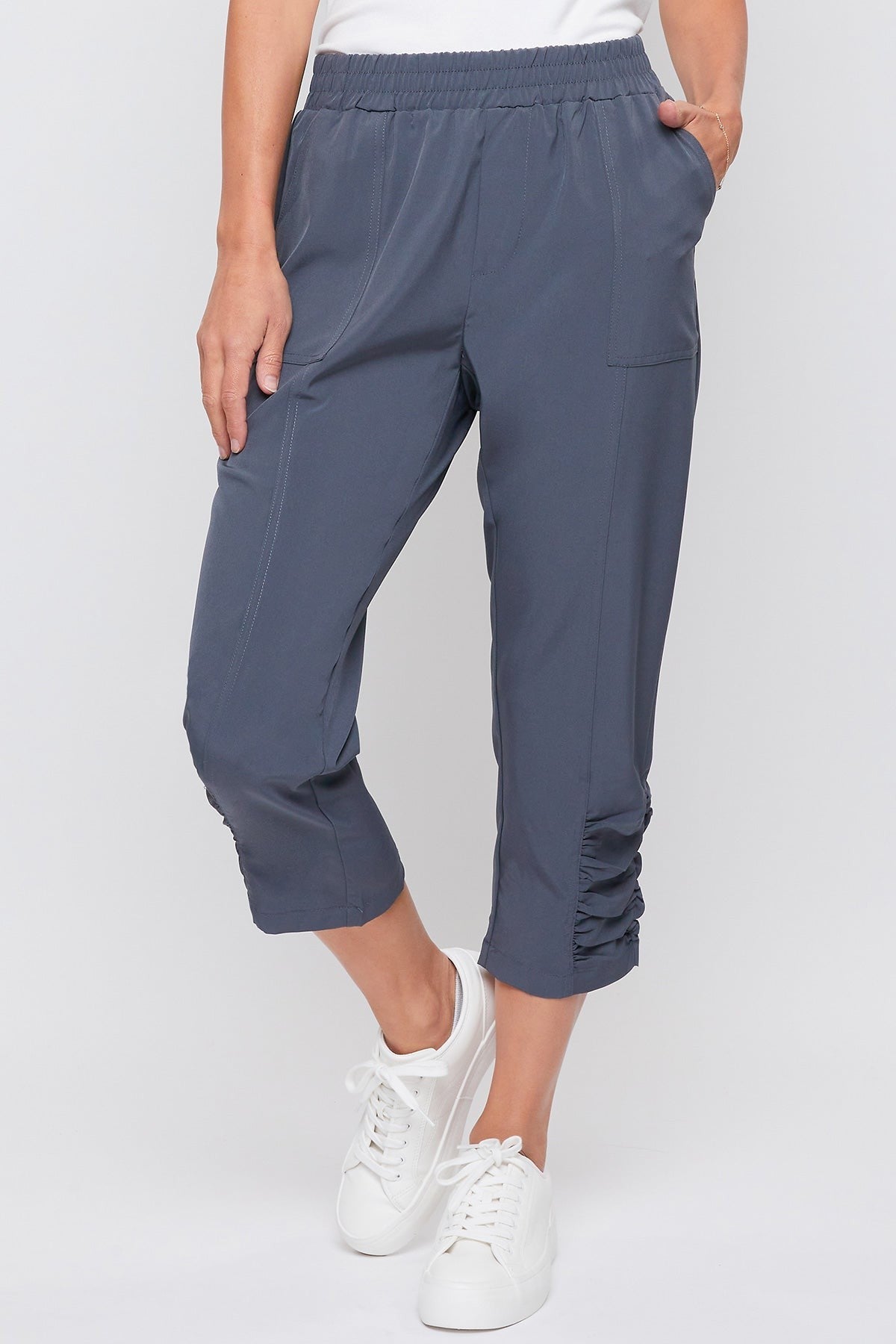 Swishie Swooshie Capris With Side Ruching