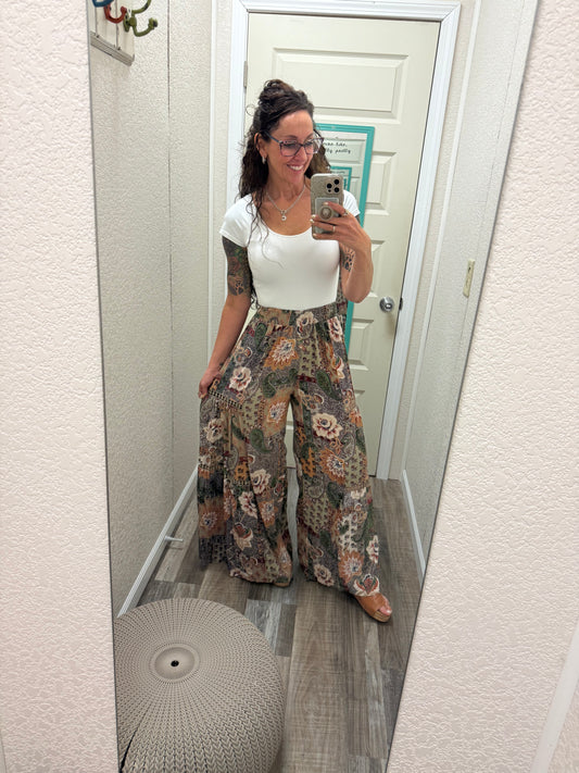 Aruba WIDE LEG PANTS WITH LACE INSERTS