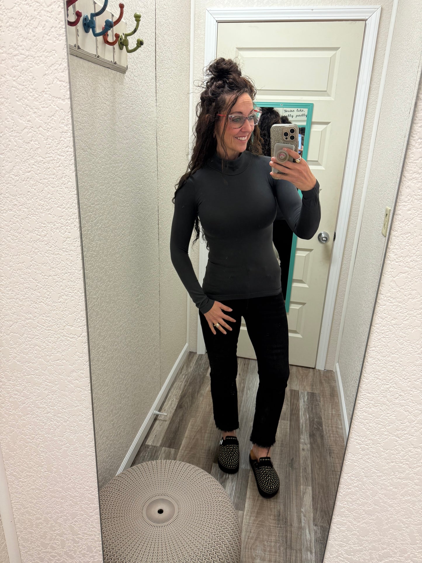 Trust Me Mock Neck Long Sleeve Top - One Size