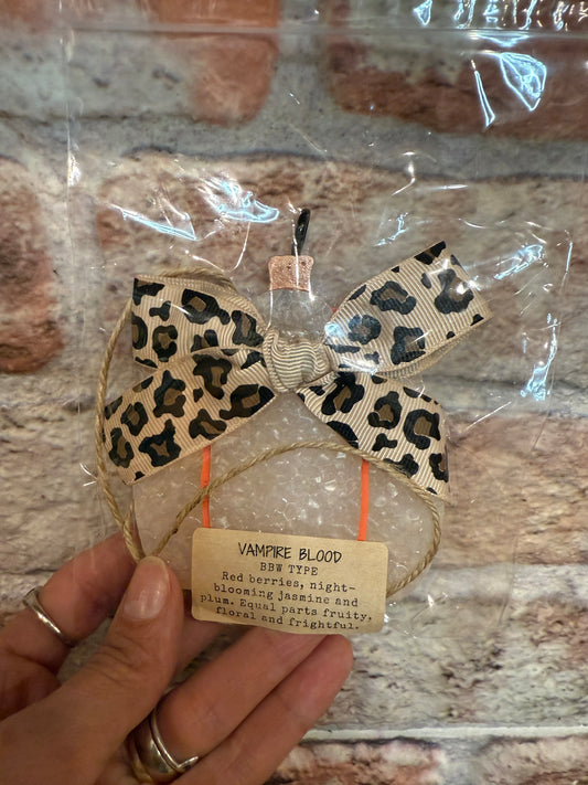 Pumpkin Leopard Bow Freshie - Vampire Blood Scent