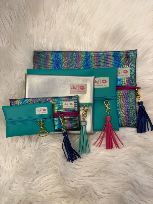 Makeup Junkie Bags Aqua Mixed Set