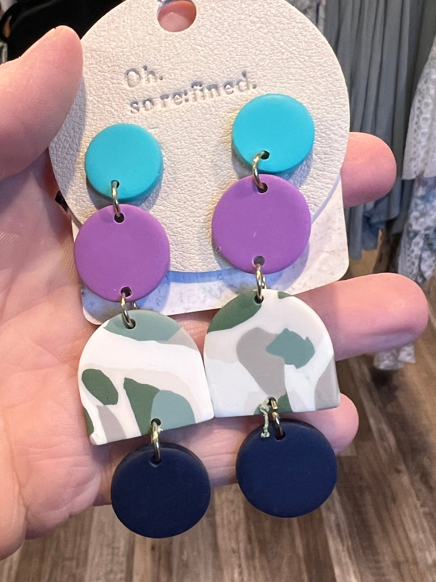 Multicolor Camo dangle Earrings