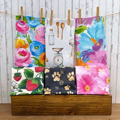 Spring Wild Flower Bloom Waffle Towels - Mothers Day Gifts