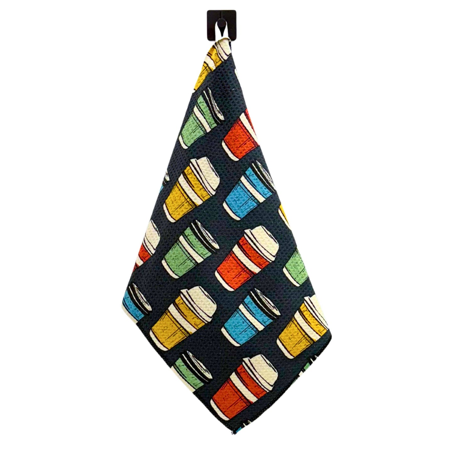To Go Coffee Cups Kitchen Waffle Towels - Mother's Day Gift