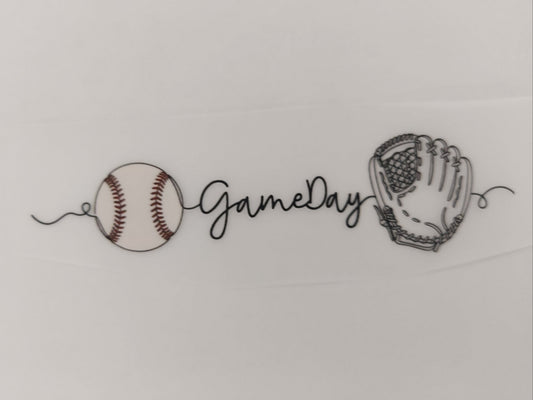 Script Game Day Baseball Logo