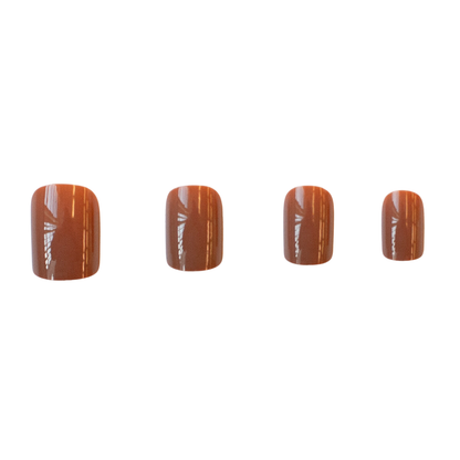 Milk Chocolate | Solid Medium Brown Square Press-On Nail Set