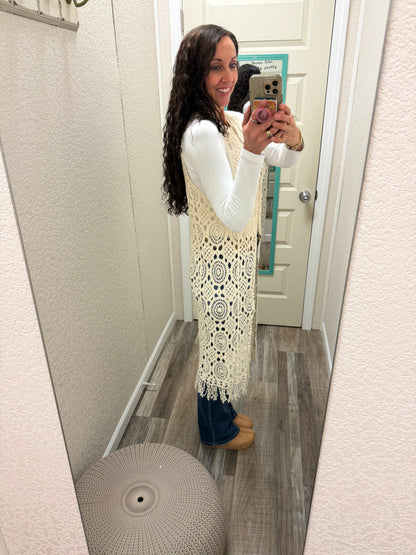 Nashville CROCHET VEST WITH BUTTONS