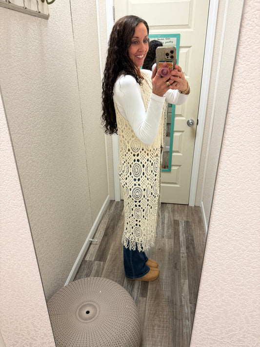 Nashville CROCHET VEST WITH BUTTONS
