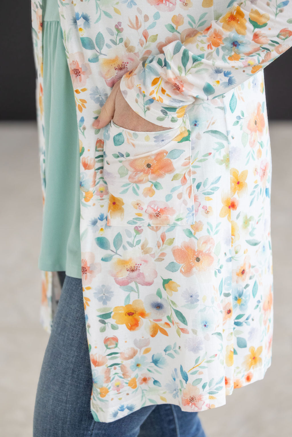 IN STOCK Classic Cardigan - Watercolor Floral