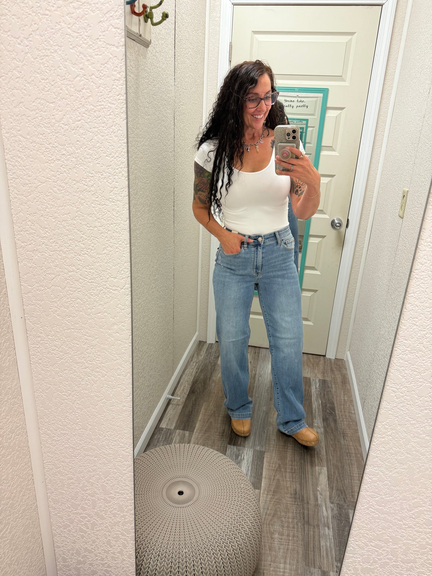 Sophia Medium Wash High Waist Straight Fit Judy Blue Jeans