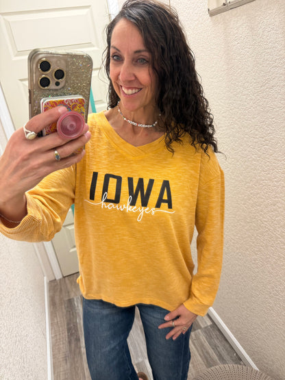 Iowa Hawkeyes Bailey V neck Game Day Tunic