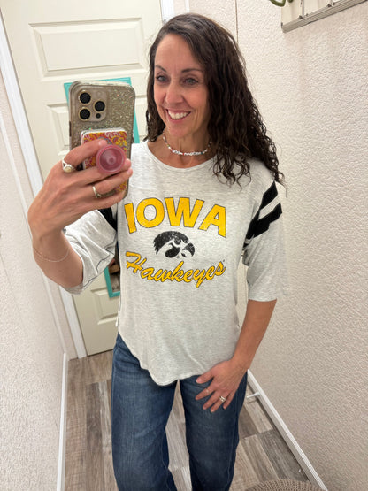 Iowa Sabrina Jersey 3/4 Sleeve Top