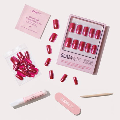 Pink Alloy Press-On Nails