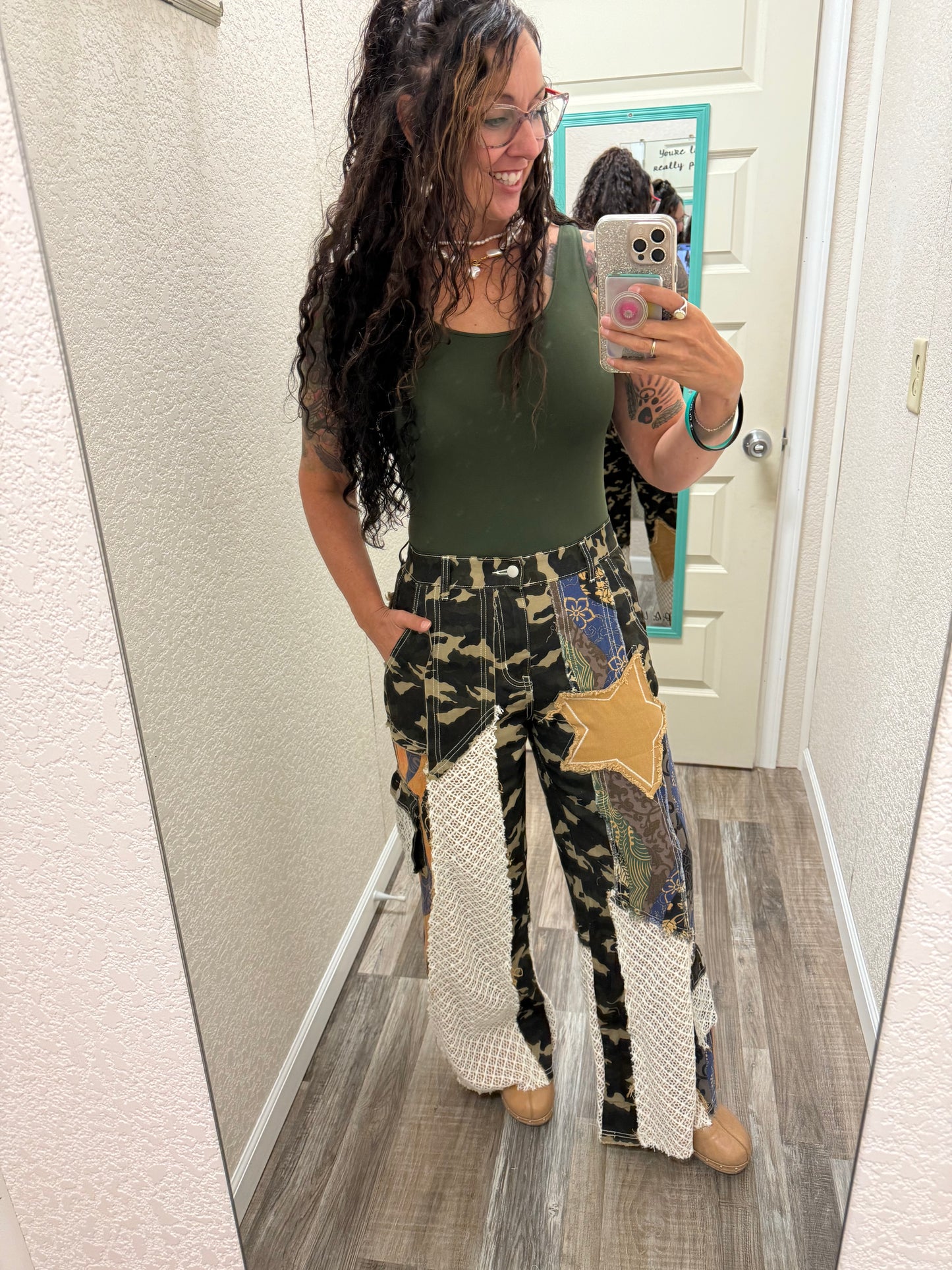 CamoStar Patchwork Wide Leg Pants