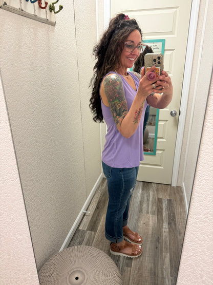 Lavender Vera V Neck Tank - Michelle Mae