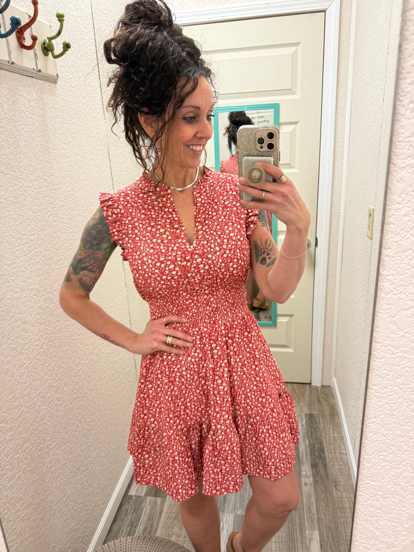 American Dreams Smocked Waist Dress