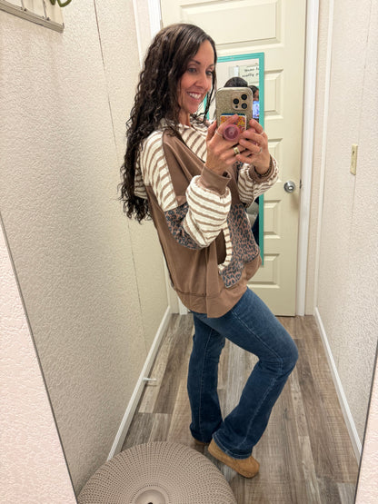 Lucky Leopard Print Hoodie with Kangaroo Pocket