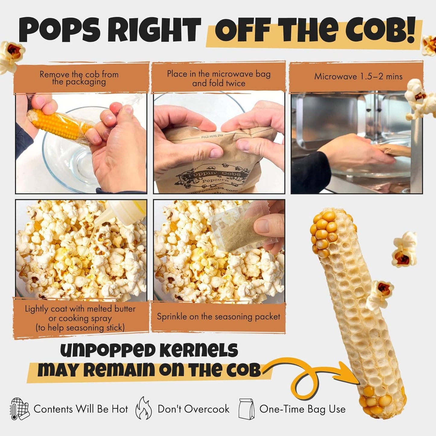 Popcorn on the Cob with Salted Caramel Seasoning 