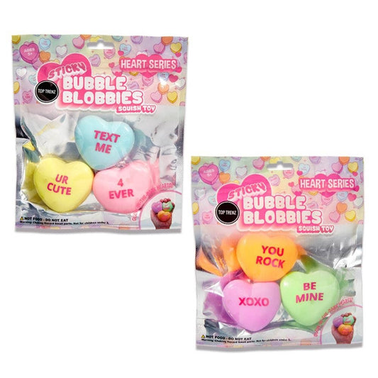 Valentines Conversation Hearts Sticky Bubble Blobbies