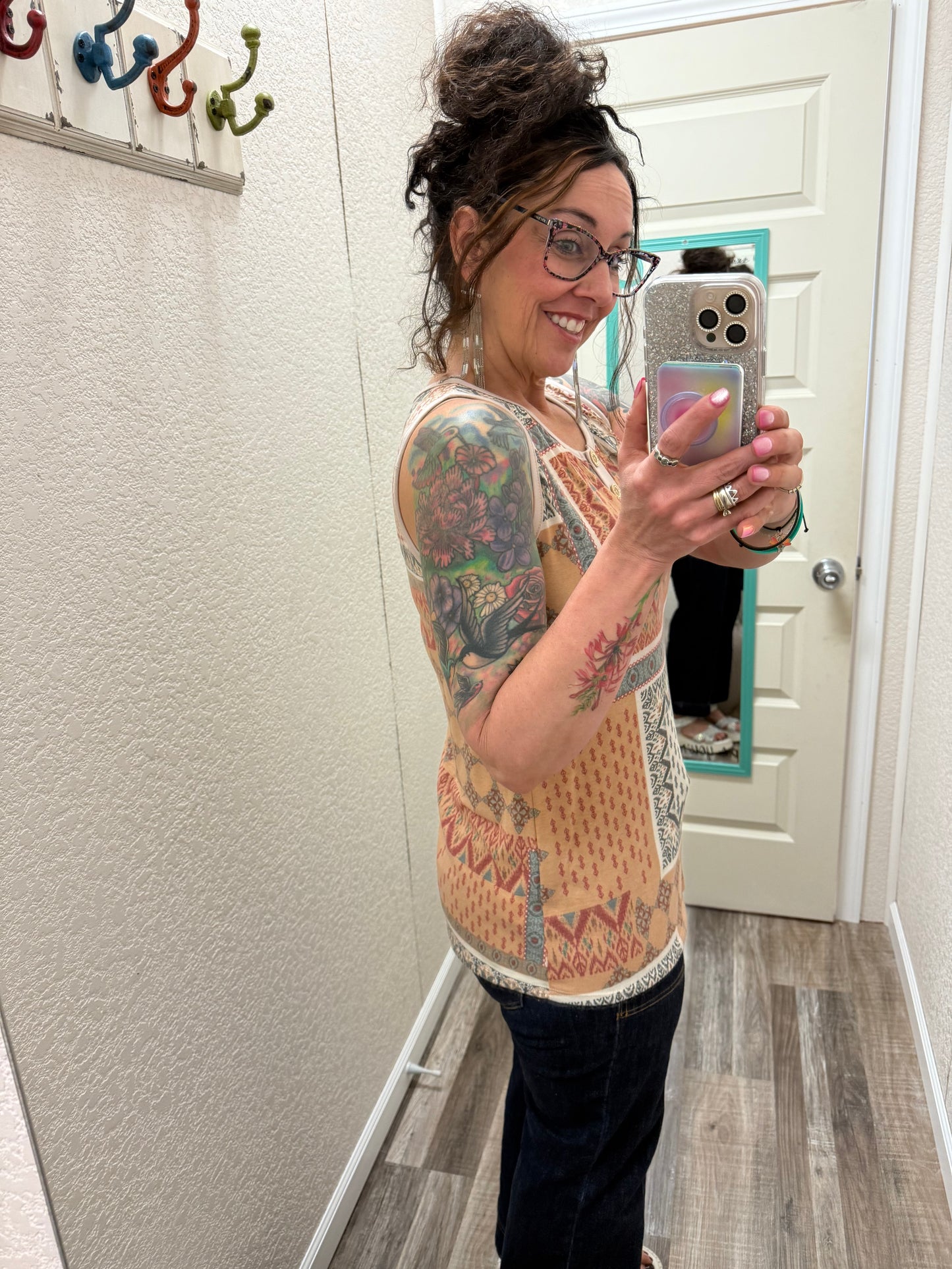 Cayla Henley Patchwork Tank